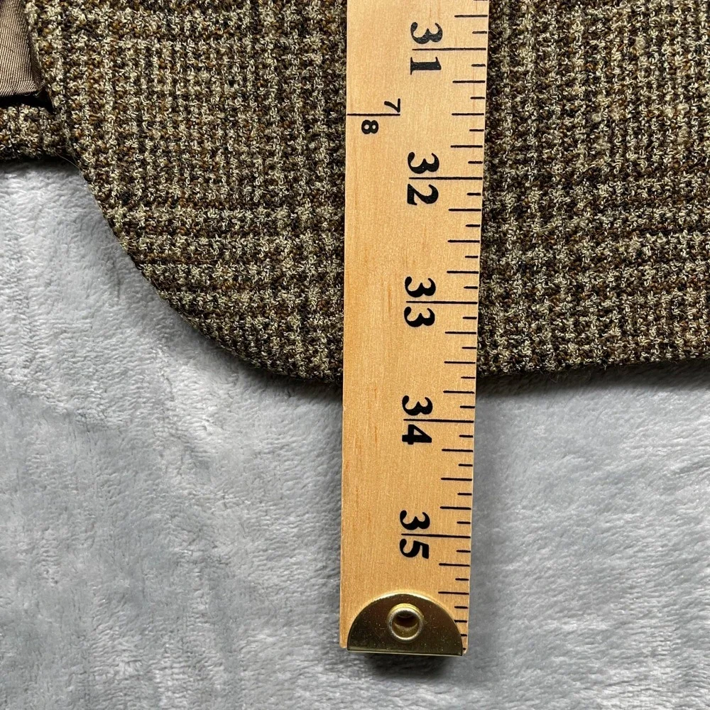 VTG Joseph Abboud Nordstrom Blazer Mens Brown Glen Plaid Wool Made in USA 46R